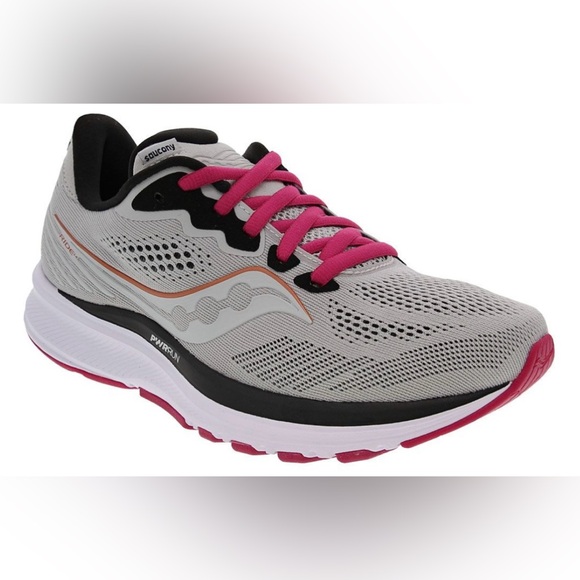 Saucony Ride14 Woman’s Lifestyle Running Shoes in Fog/Cherry size 11.5 S10650-55 - Picture 2 of 16